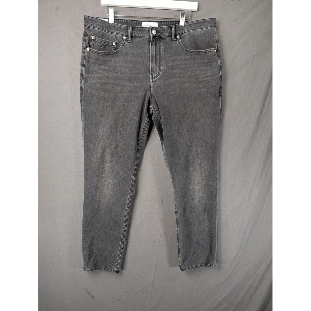 Calvin Klein Jeans Mens 38x34‎ Gray Slim Straight Denim Pants J319730